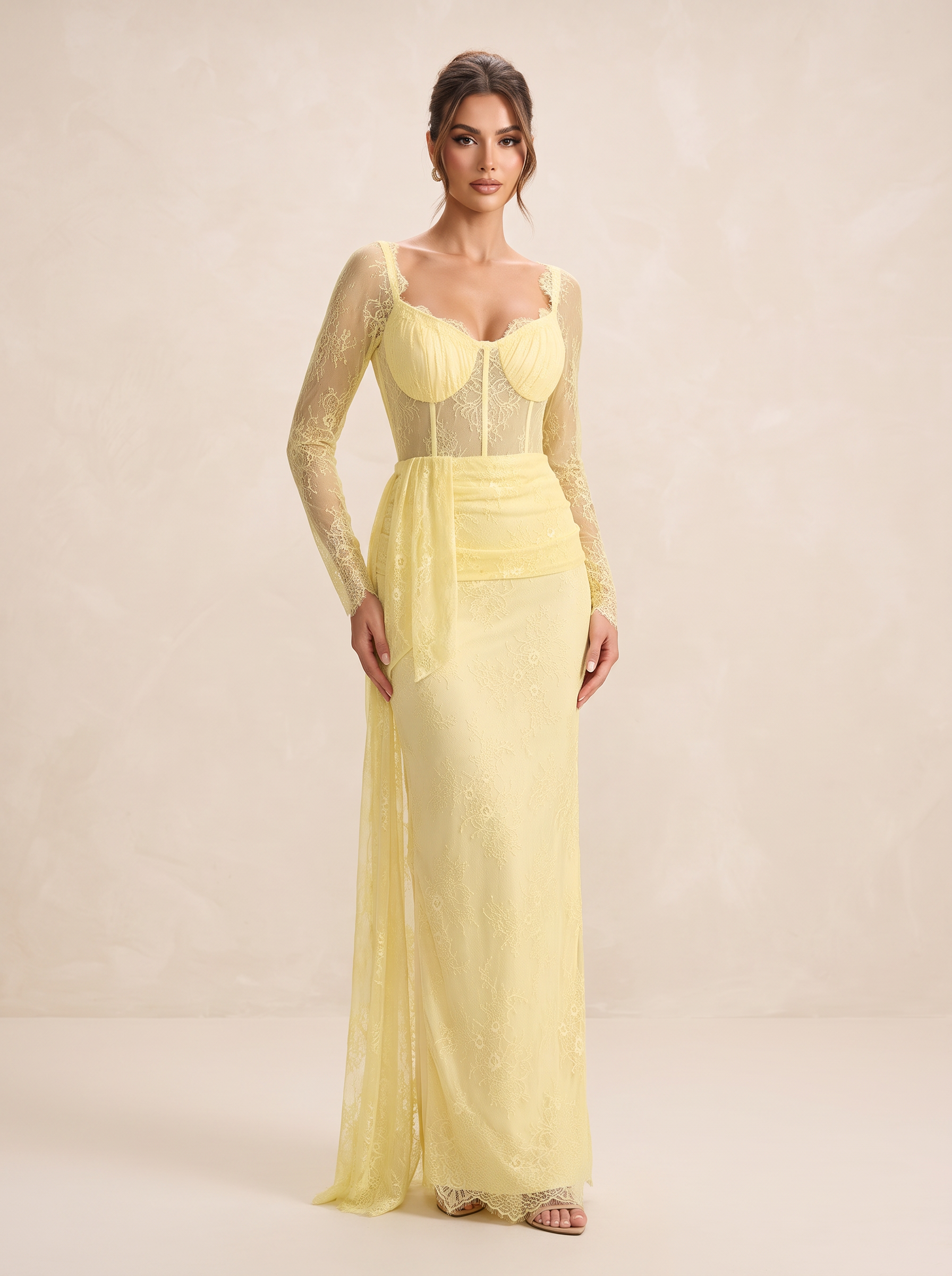 Lemon Lace Corset Gown — view 1