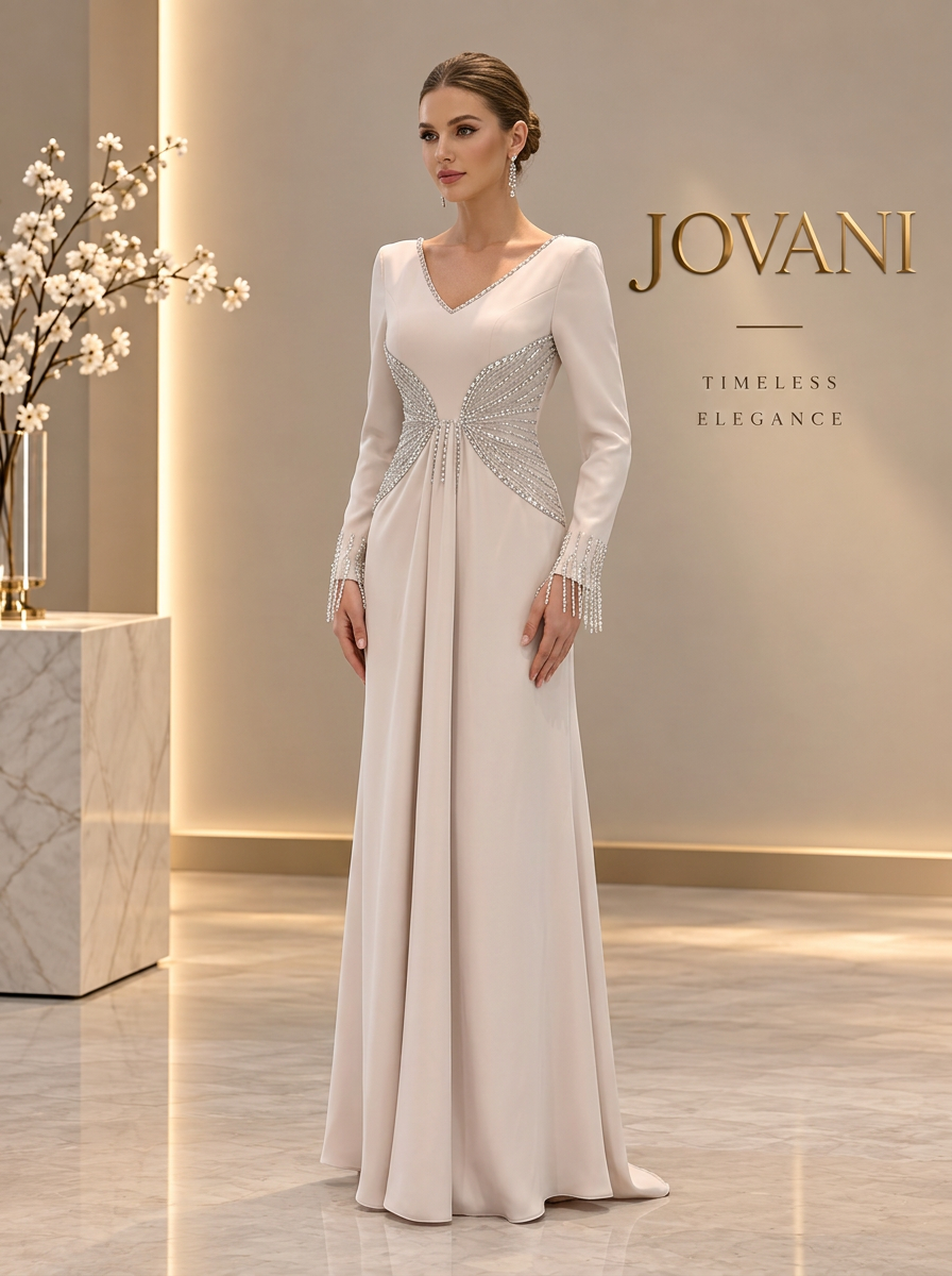 Ivory Beaded Bow Gown — view 1