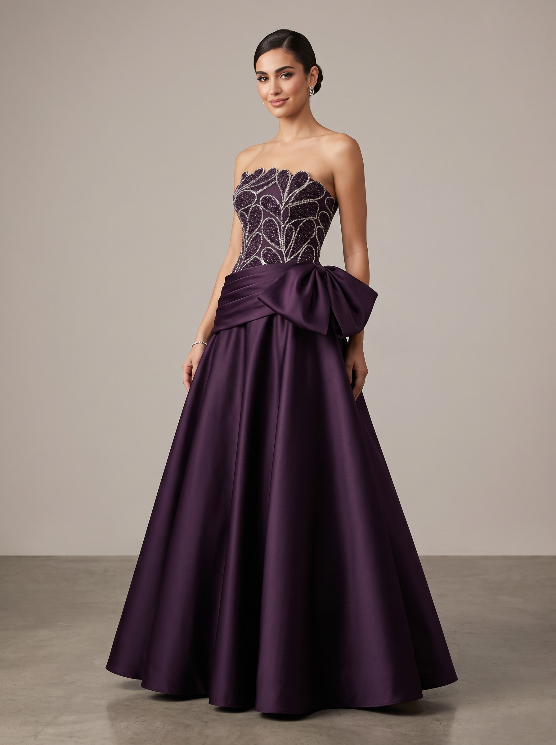 Plum Bow Midi Gown — view 1