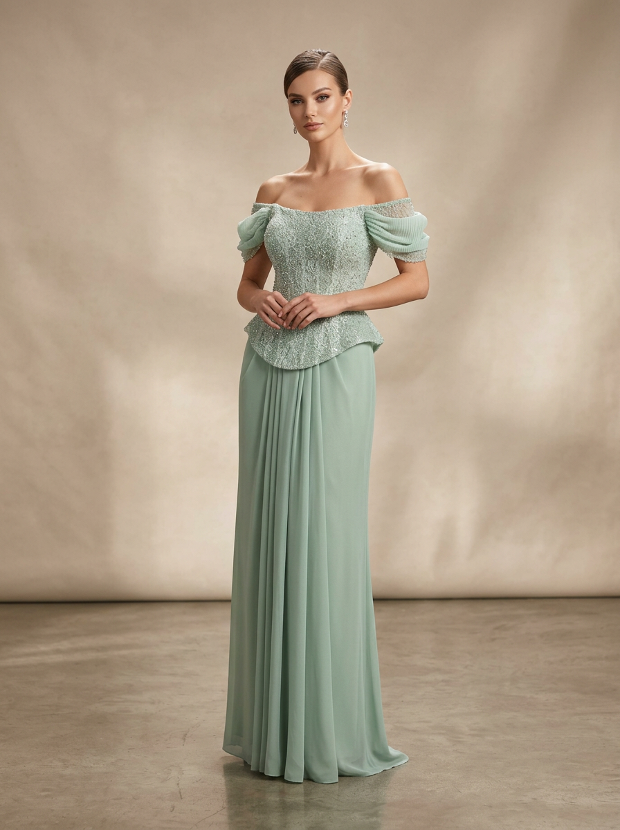 Mint Lace Corset Gown — view 1