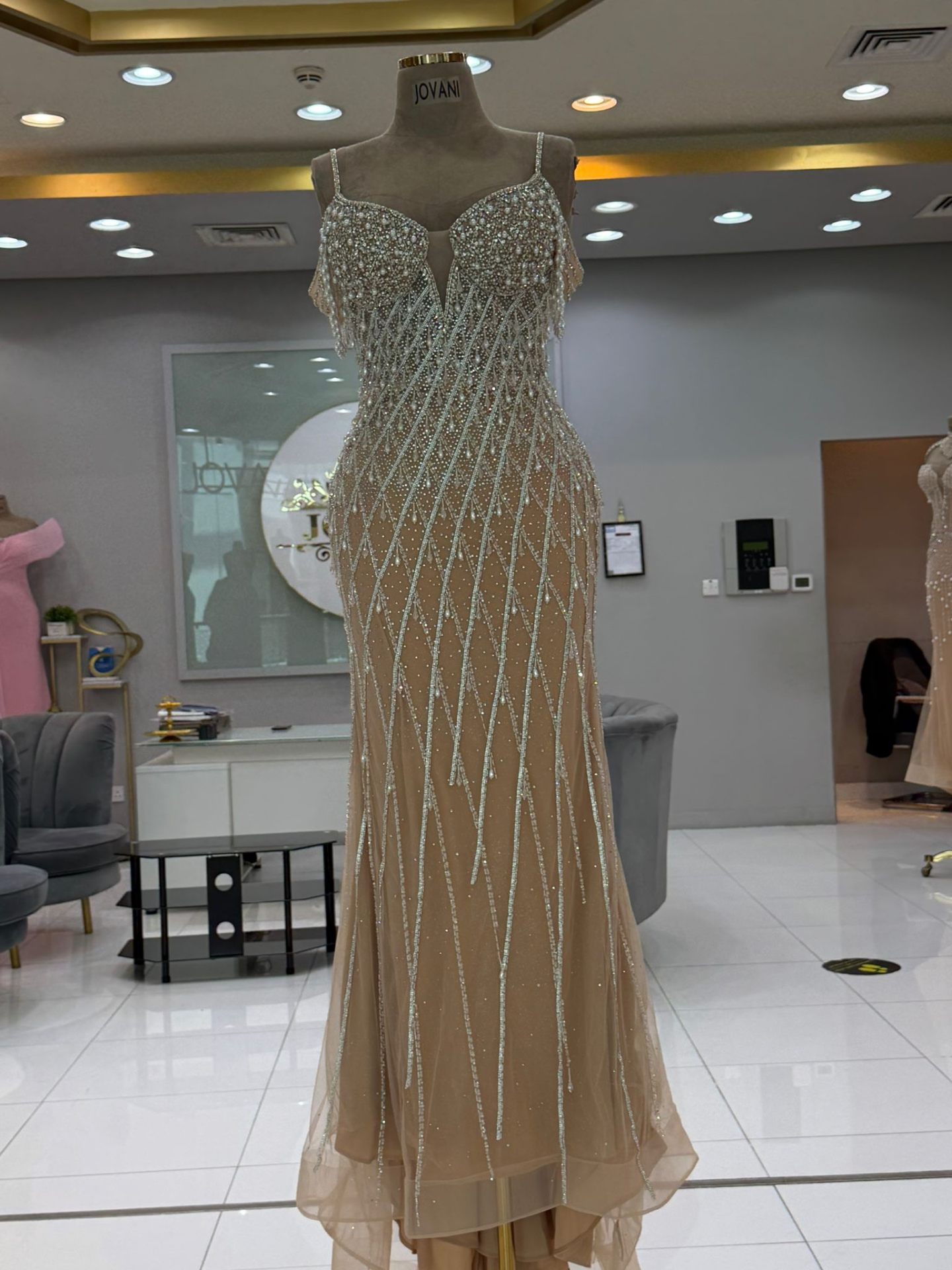 Champagne Crystal Fringe