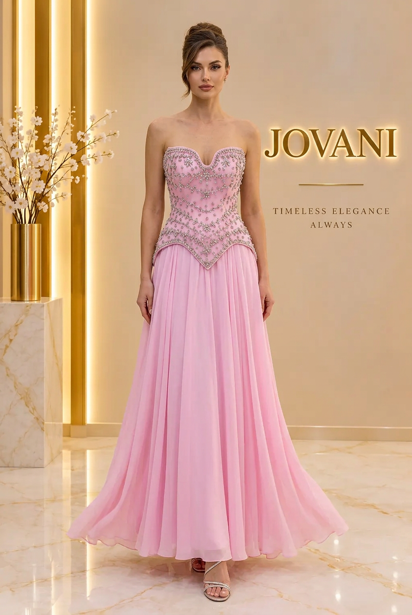 Pink Crystal Sweetheart Gown — view 1