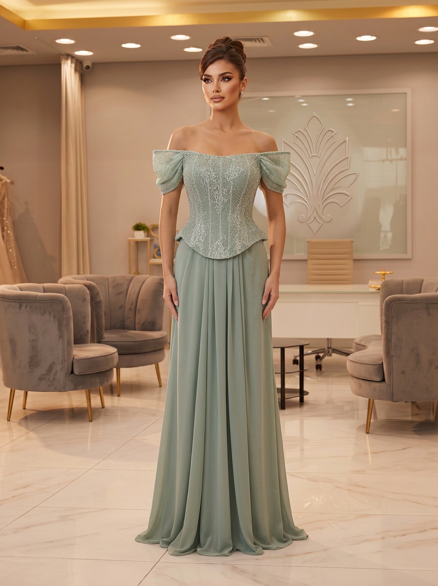 Sage Sparkle Corset Gown — view 1