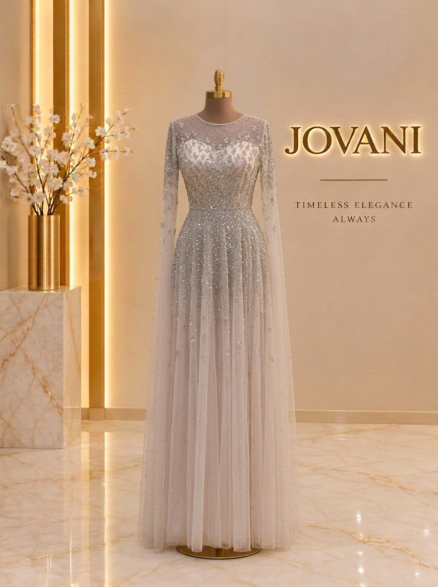 Silver Crystal Illusion Gown