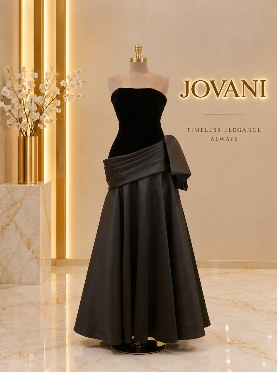 Black Velvet Bow Ballgown