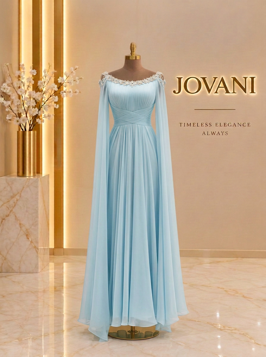 Sky Blue Cape Gown