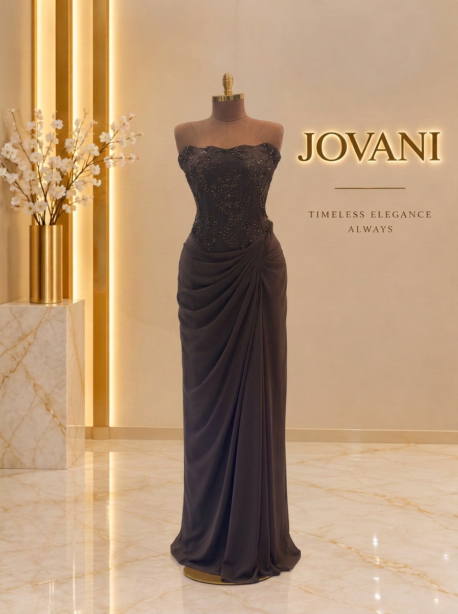 Chocolate Draped Corset Gown