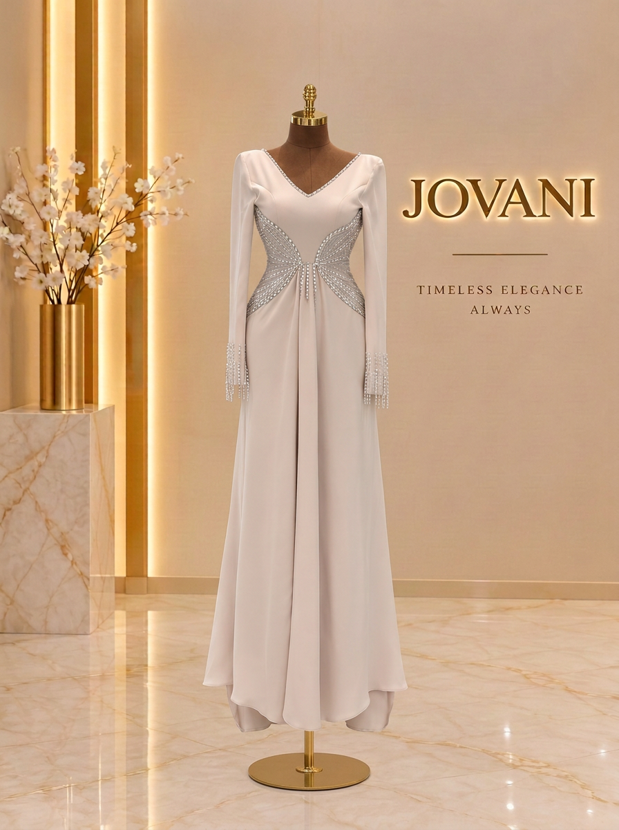 Ivory Beaded Bow Gown