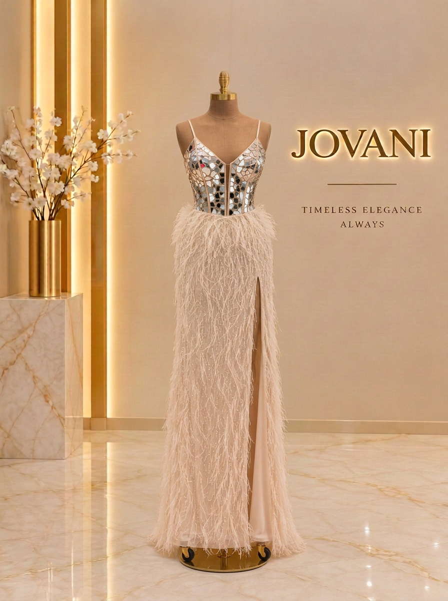 Ivory Mirror & Feather Gown