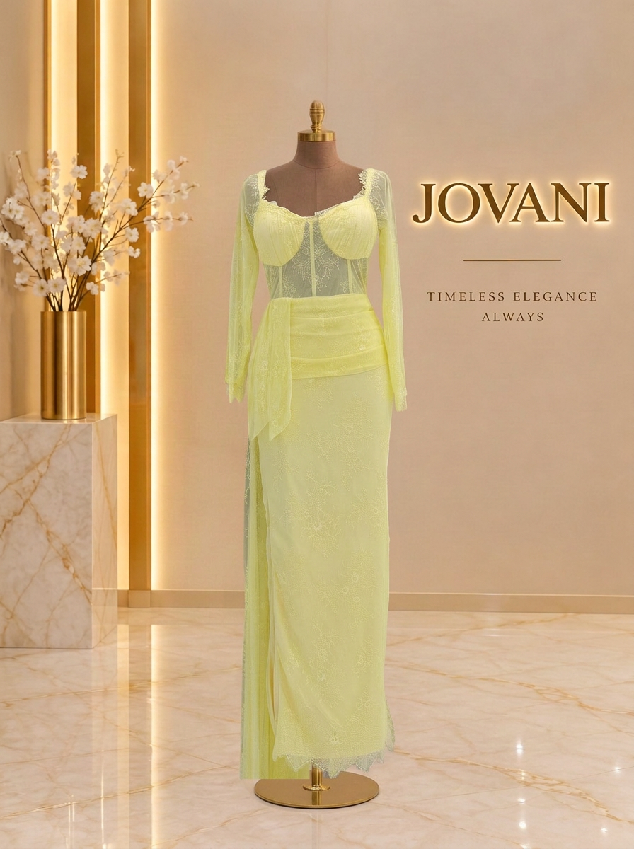 Lemon Lace Corset Gown