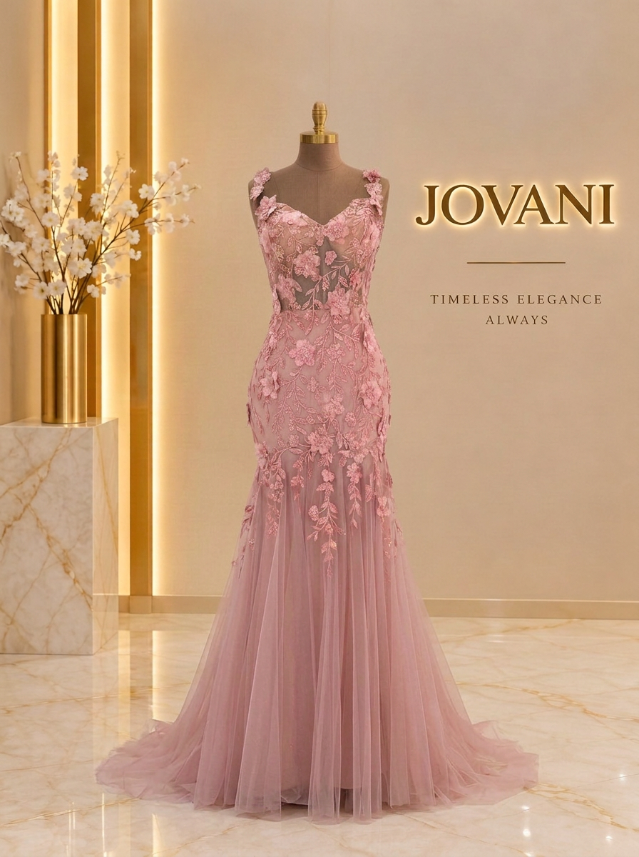 Blush Floral Appliqué Mermaid