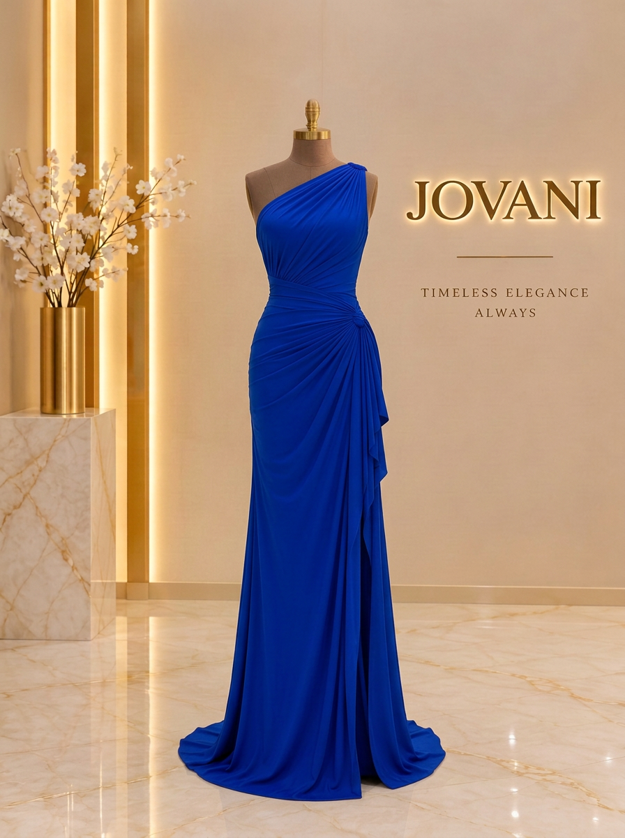 Royal Blue Draped Gown